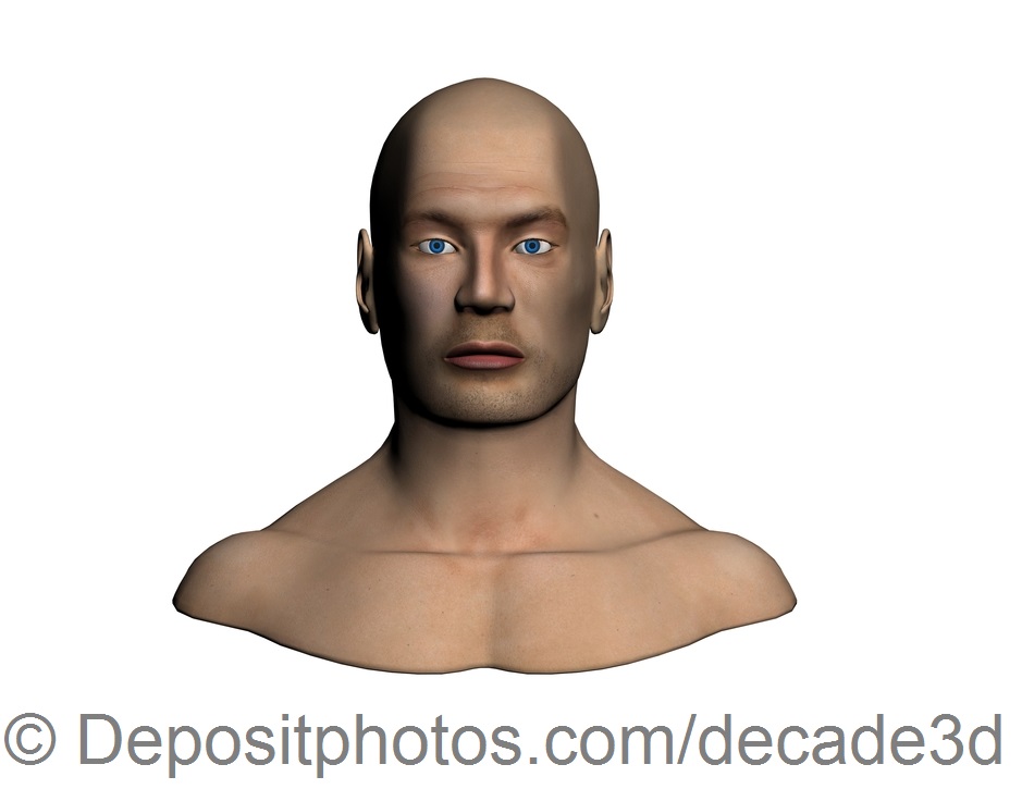 Human head - Frontal view — Zdjęcie stockowe